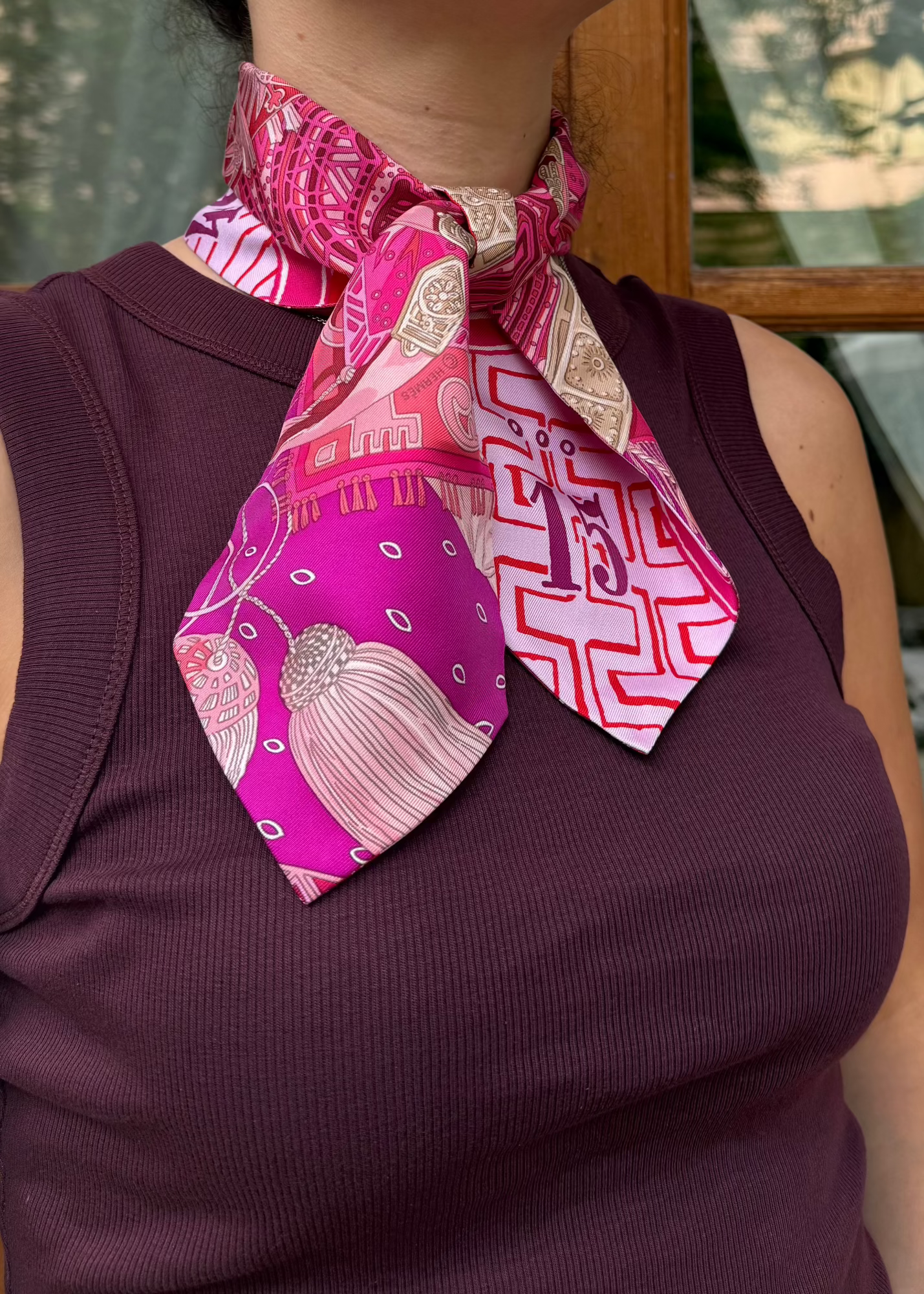 Hermès Twilly in Seta Multicolore