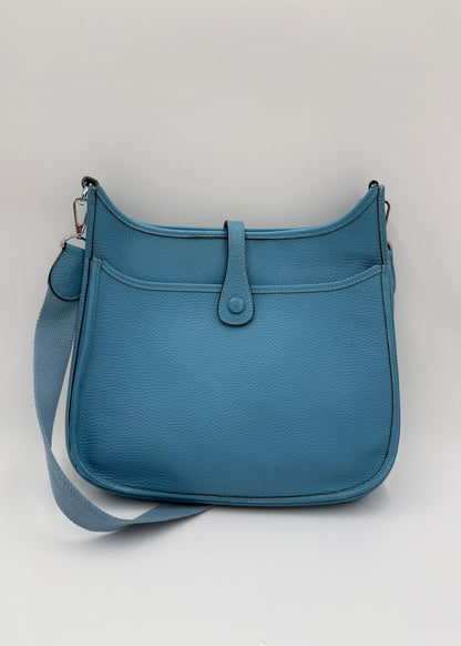 Hermes Borsa Evelyne III PM in Pelle Taurillon Clemence Celeste