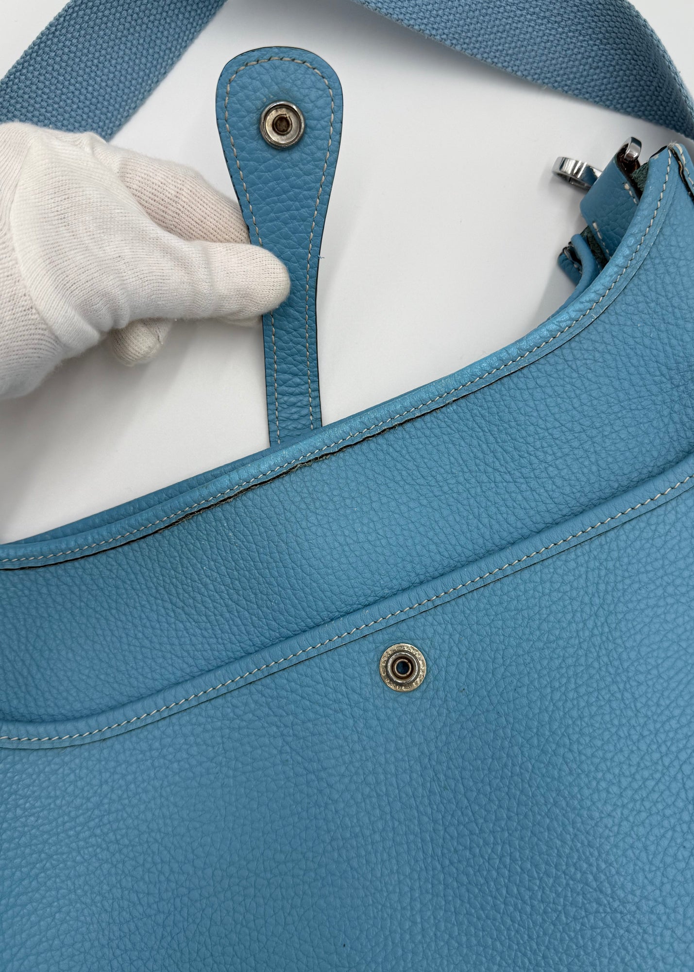 Hermes Borsa Evelyne III PM in Pelle Taurillon Clemence Celeste