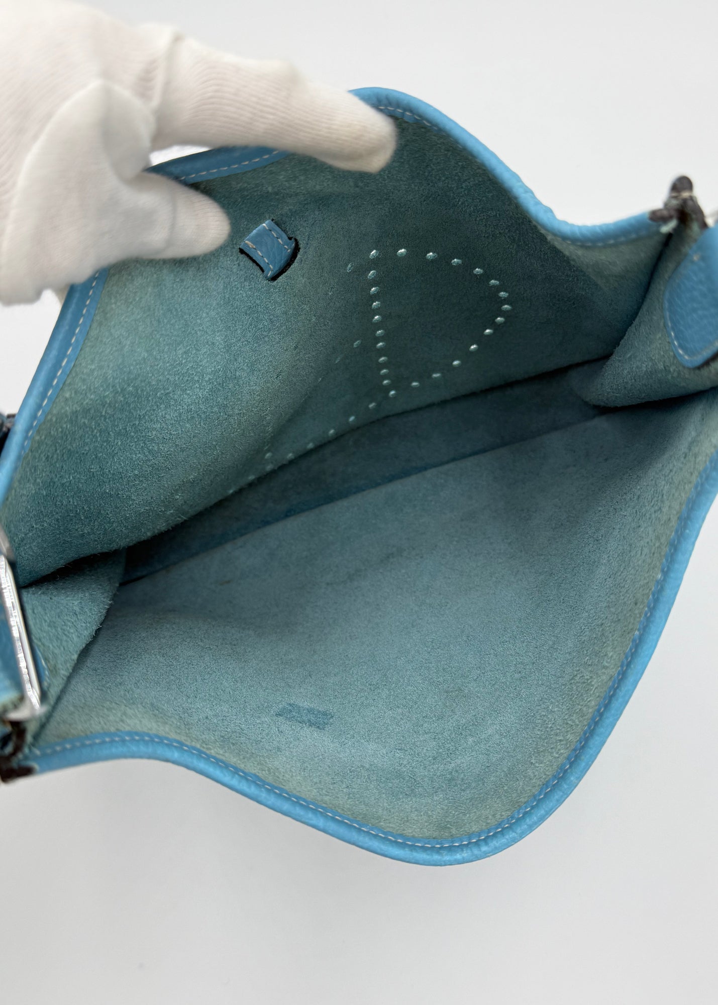 Hermes Borsa Evelyne III PM in Pelle Taurillon Clemence Celeste