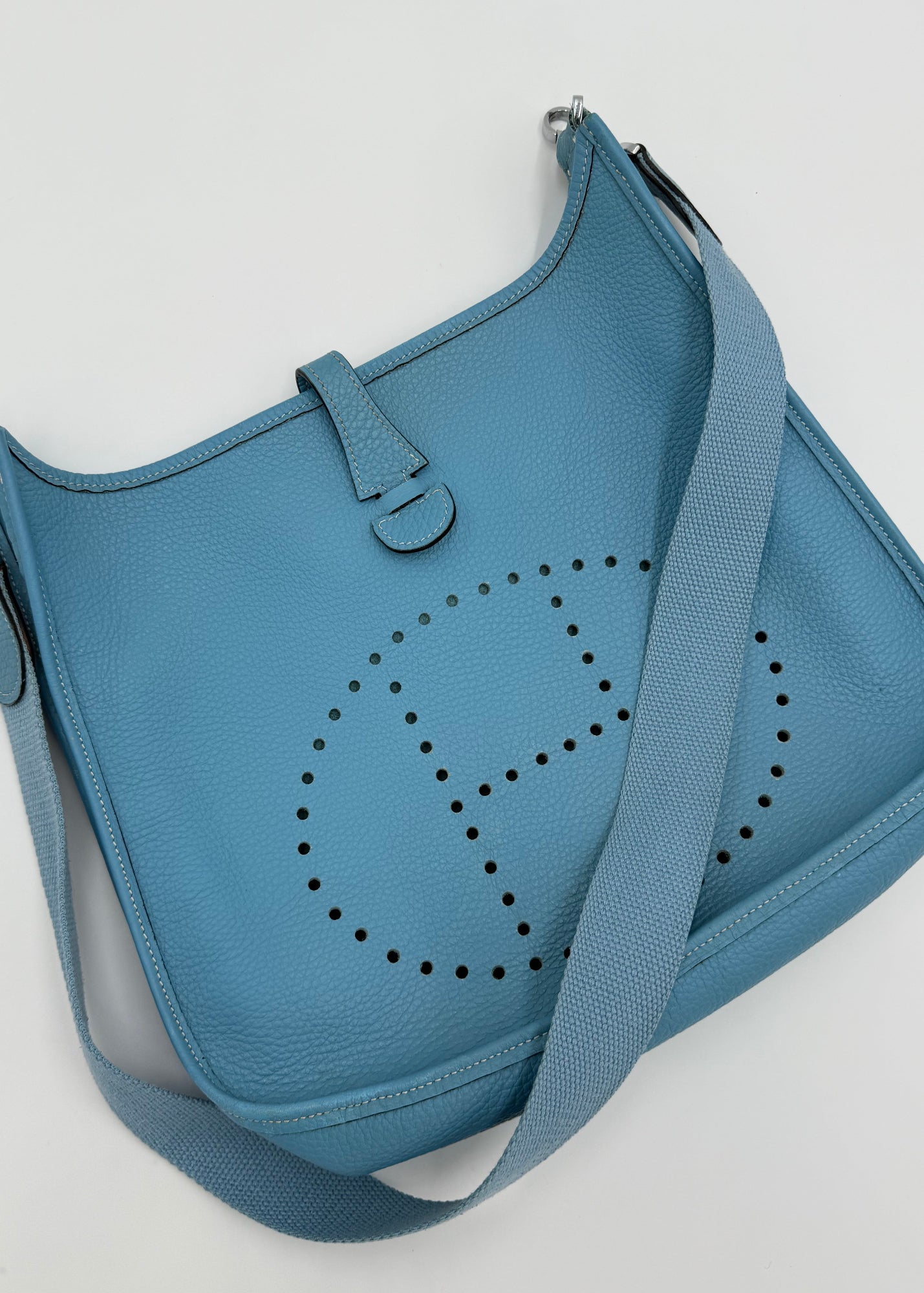 Hermes Borsa Evelyne III PM in Pelle Taurillon Clemence Celeste