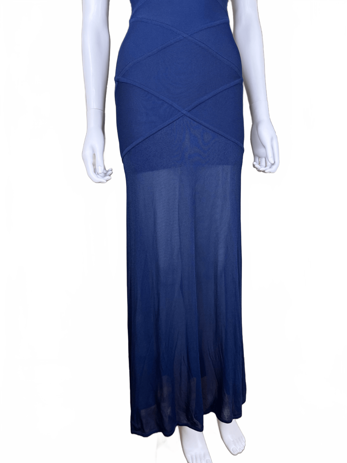 Hervé Léger Abito Vintage Lungo Bandage in Blu Navy - Pally Vintage Closet
