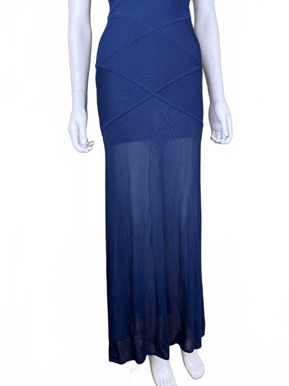 Hervé Léger Abito Vintage Lungo Bandage in Blu Navy - Pally Vintage Closet