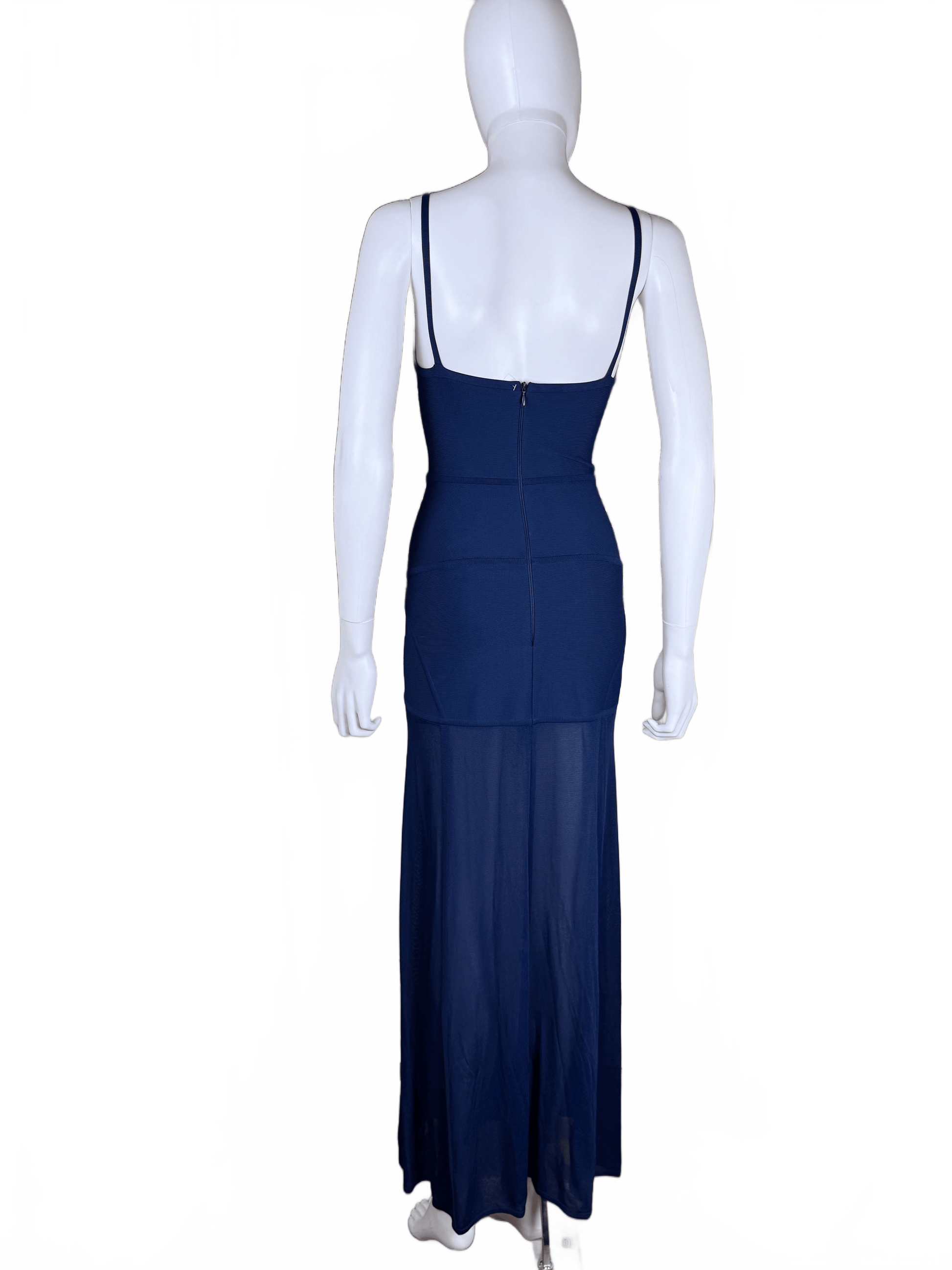 Hervé Léger Abito Vintage Lungo Bandage in Blu Navy - Pally Vintage Closet