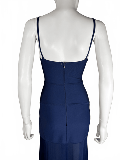 Hervé Léger Abito Vintage Lungo Bandage in Blu Navy - Pally Vintage Closet