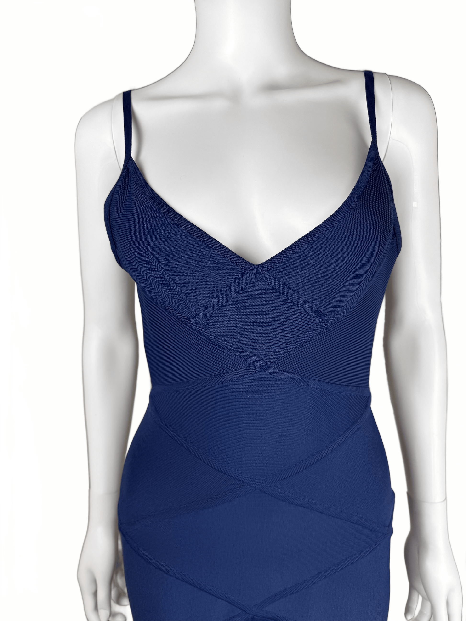 Hervé Léger Abito Vintage Lungo Bandage in Blu Navy - Pally Vintage Closet