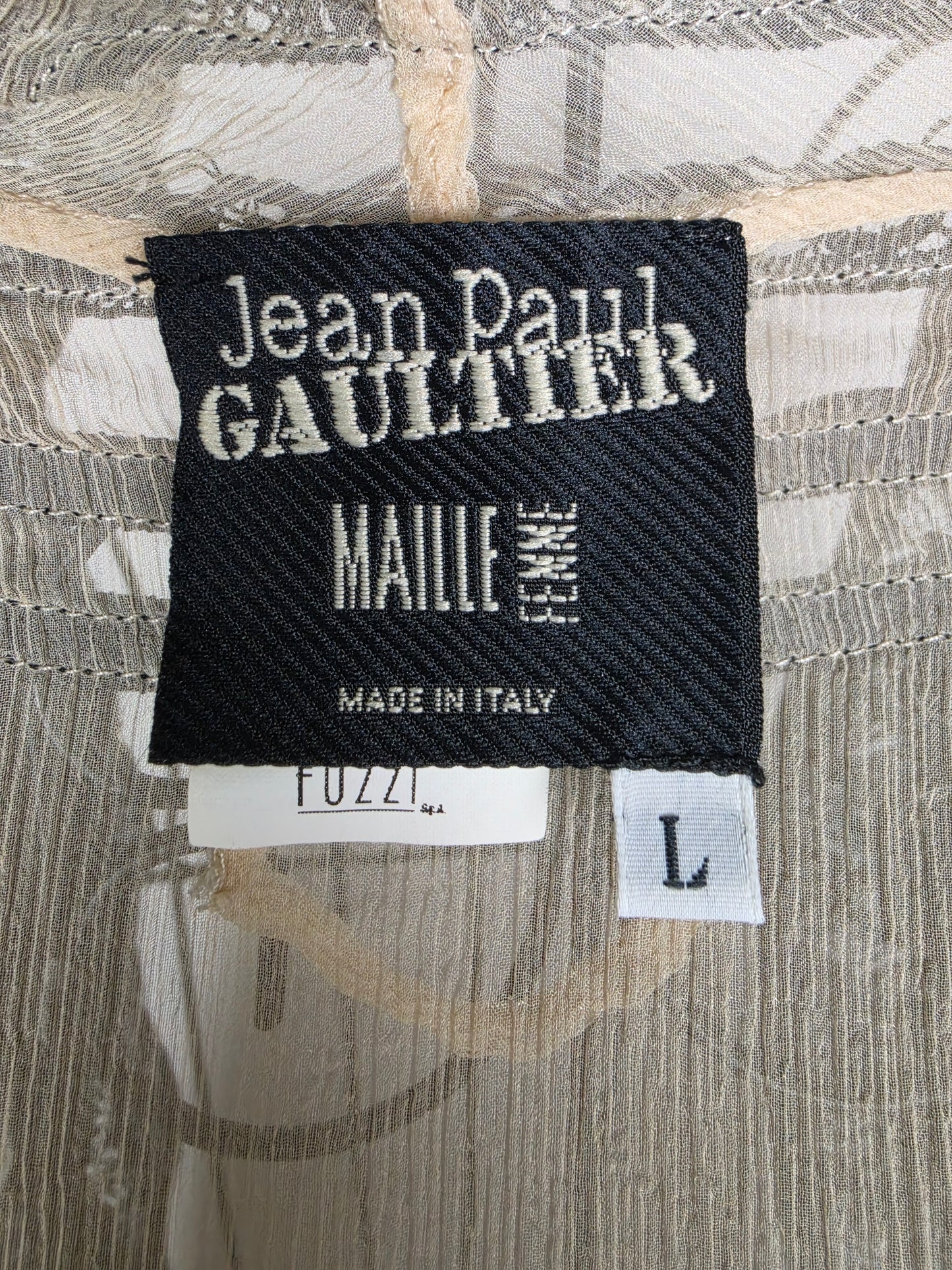 Jean Paul Gaultier Cardigan Vintage Effetto Stropicciato e Pizzo Nero - Pally Vintage Closet
