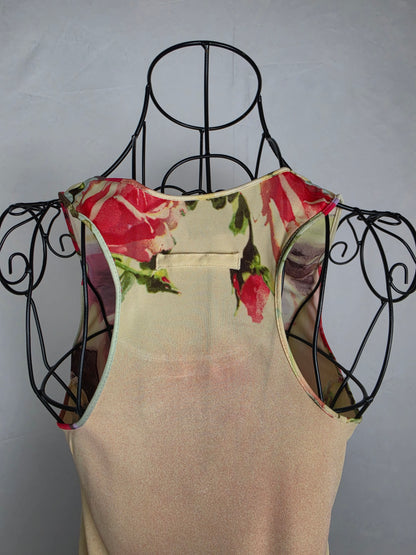 Jean Paul Gaultier Completo Vintage Canotta e Gonna con Stampa Floreale Rosa - Pally Vintage Closet