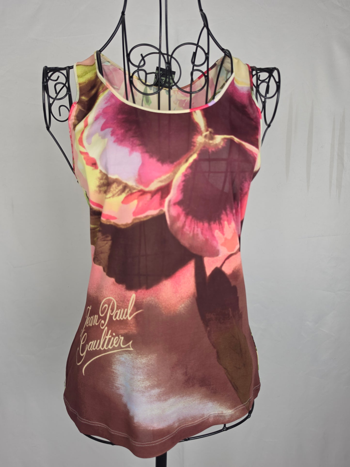 Jean Paul Gaultier Completo Vintage Canotta e Gonna con Stampa Floreale Rosa - Pally Vintage Closet
