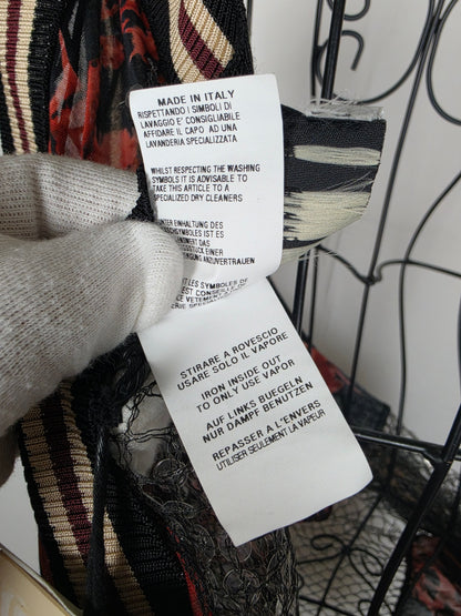 Jean Paul Gaultier Top Vintage Avant-Garde Varsity &amp; Sequined Mesh Rosso - Pally Vintage Closet
