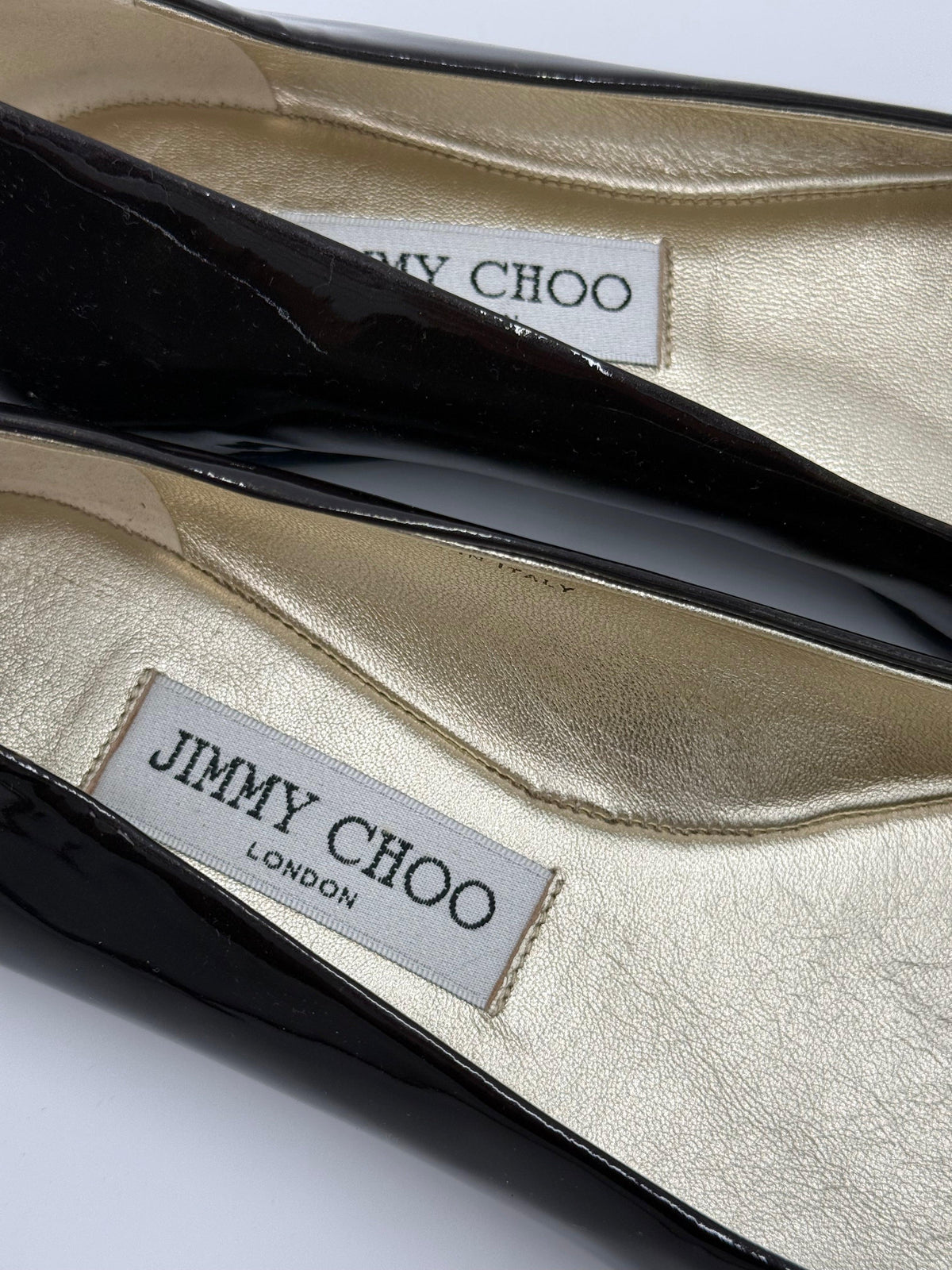 Jimmy Choo Ballerine Morse in Vernice con Dettagli Dorati Navy - Pally Vintage Closet