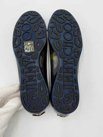 Jimmy Choo Ballerine Morse in Vernice con Dettagli Dorati Navy - Pally Vintage Closet