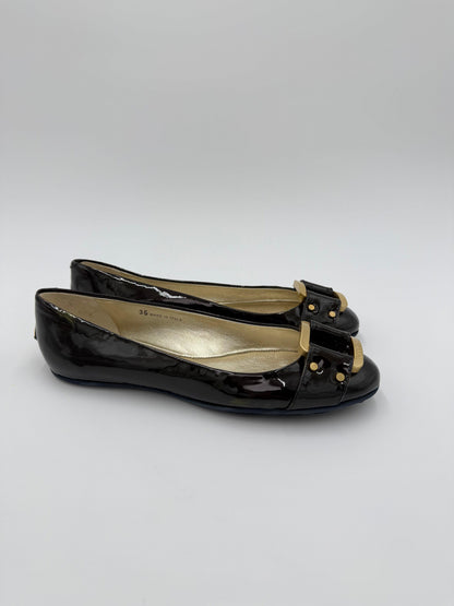 Jimmy Choo Ballerine Morse in Vernice con Dettagli Dorati Navy - Pally Vintage Closet