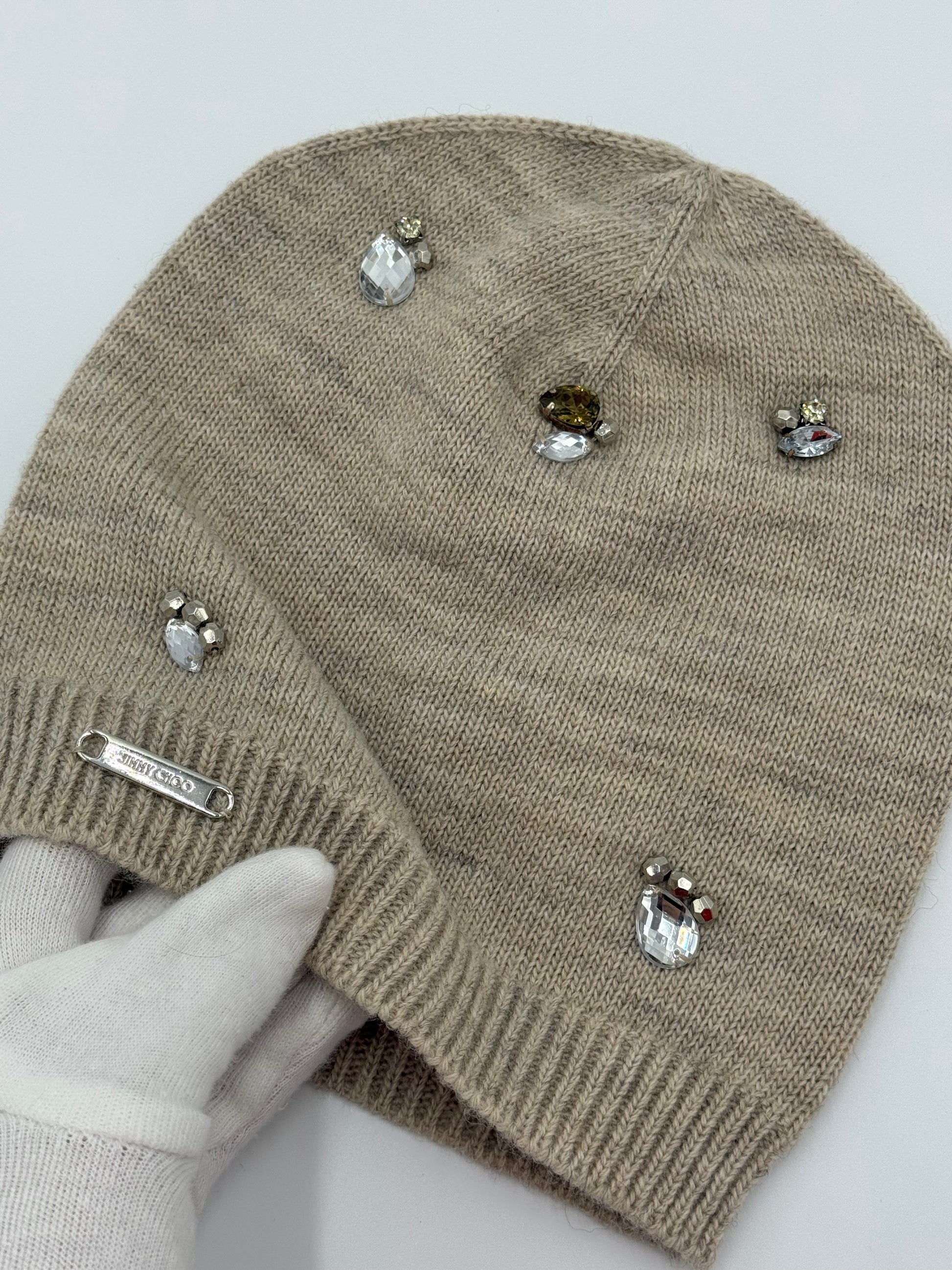 Jimmy Choo Berretto in Lana Cashmere con Dettagli Gioiello - Pally Vintage Closet