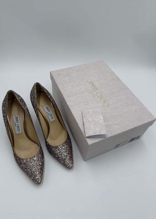 Jimmy Choo Decollété Romy 85 con Glitter
