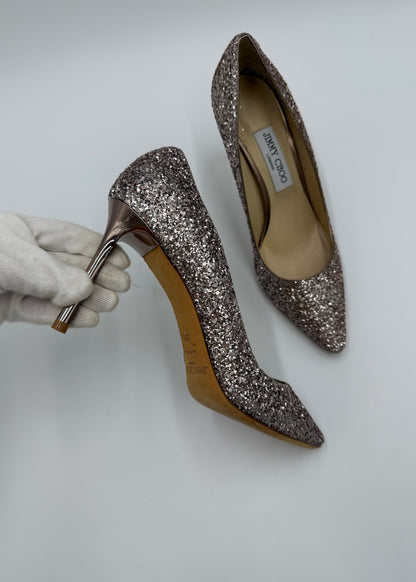 Jimmy Choo Decollété Romy 85 con Glitter