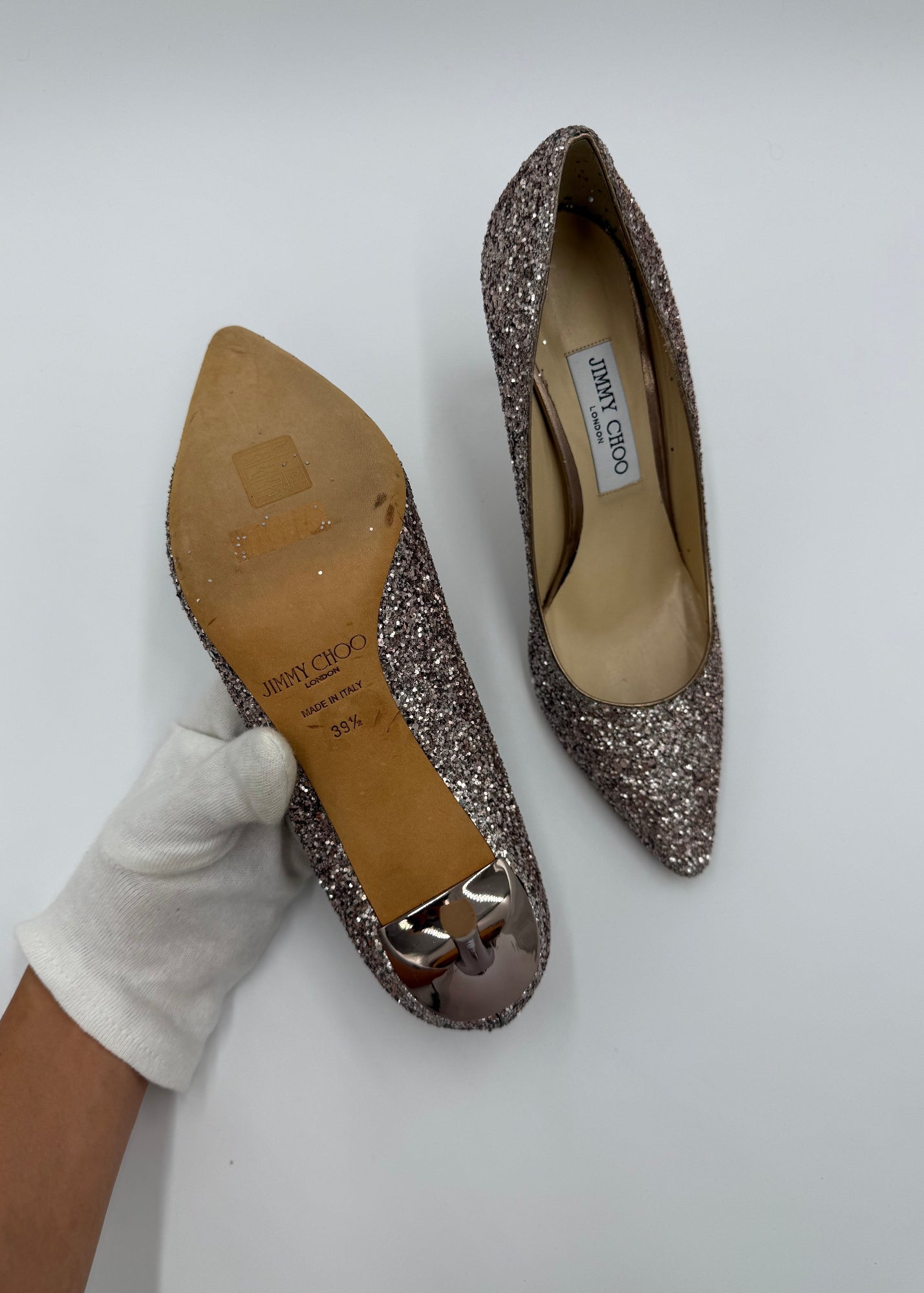 Jimmy Choo Decollété Romy 85 con Glitter