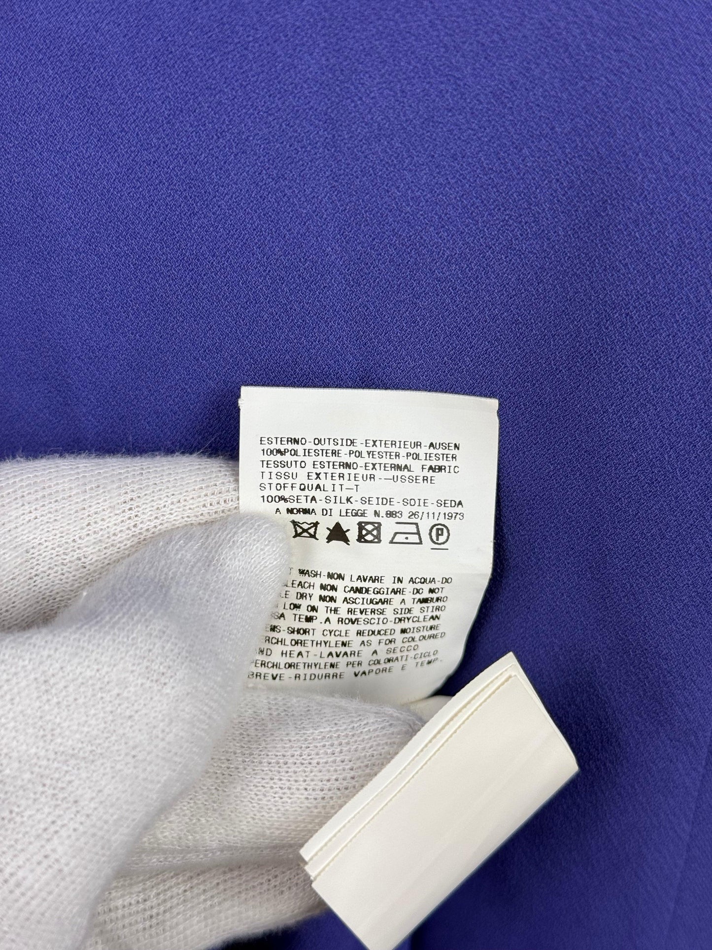 John Galliano Abito Lungo Vintage 2009 con Drappeggi in Seta Viola - Pally Vintage Closet