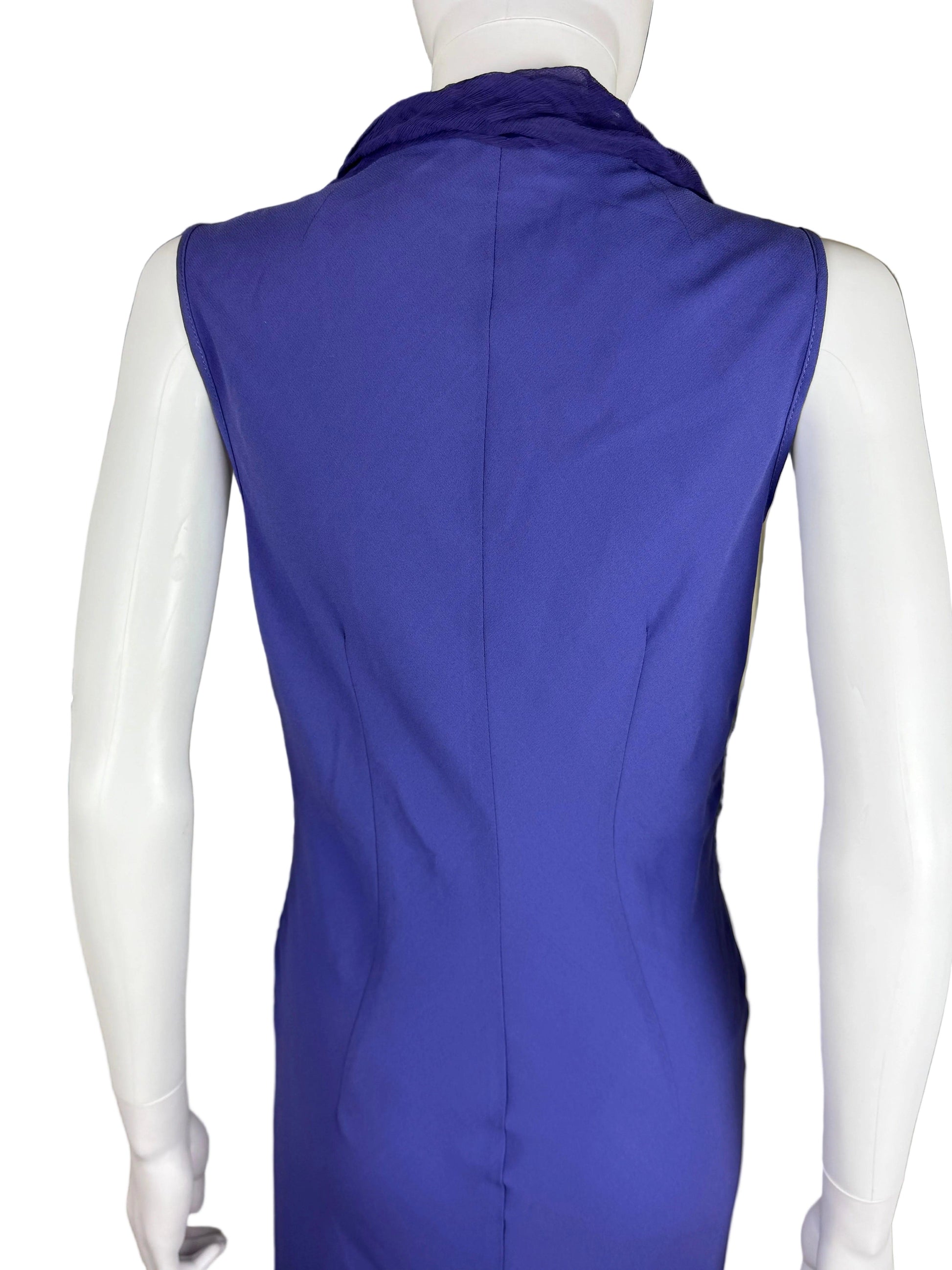 John Galliano Abito Lungo Vintage 2009 con Drappeggi in Seta Viola - Pally Vintage Closet