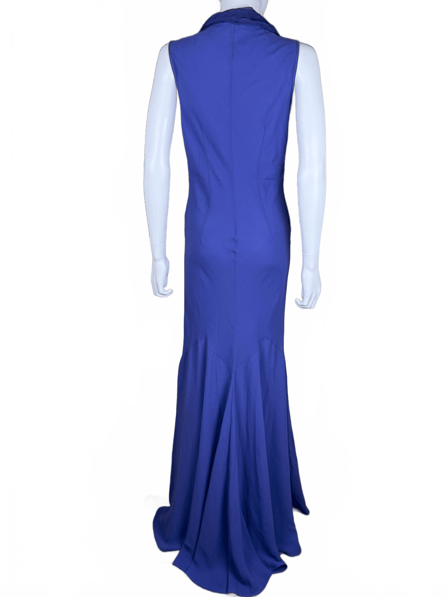 John Galliano Abito Lungo Vintage 2009 con Drappeggi in Seta Viola - Pally Vintage Closet