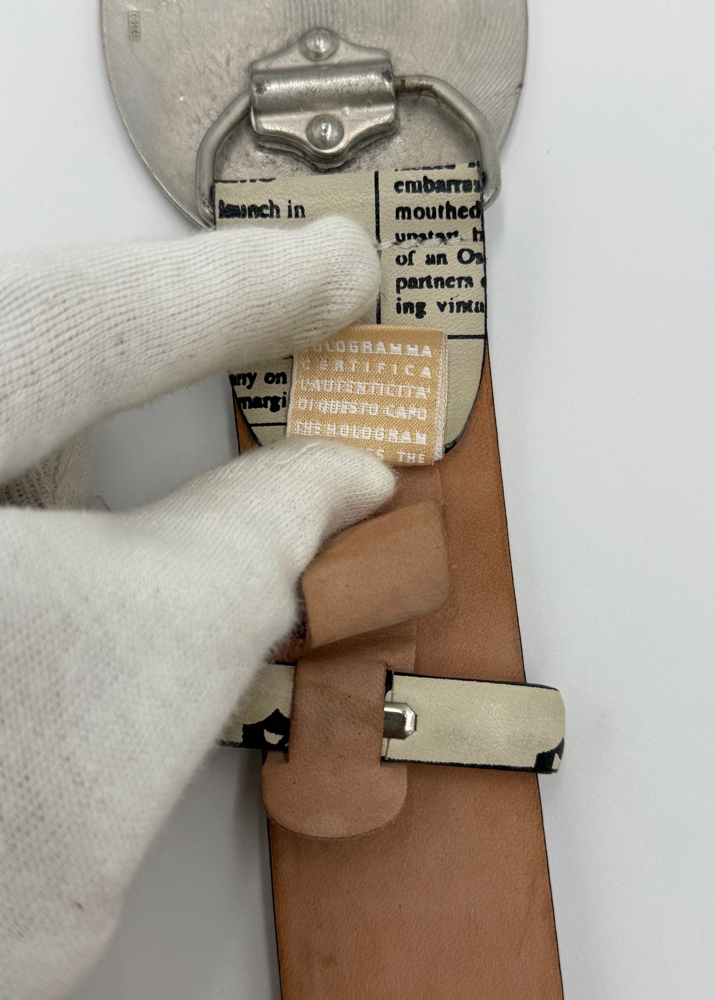 John Galliano Cintura Newspaper Collection Vintage Bianca