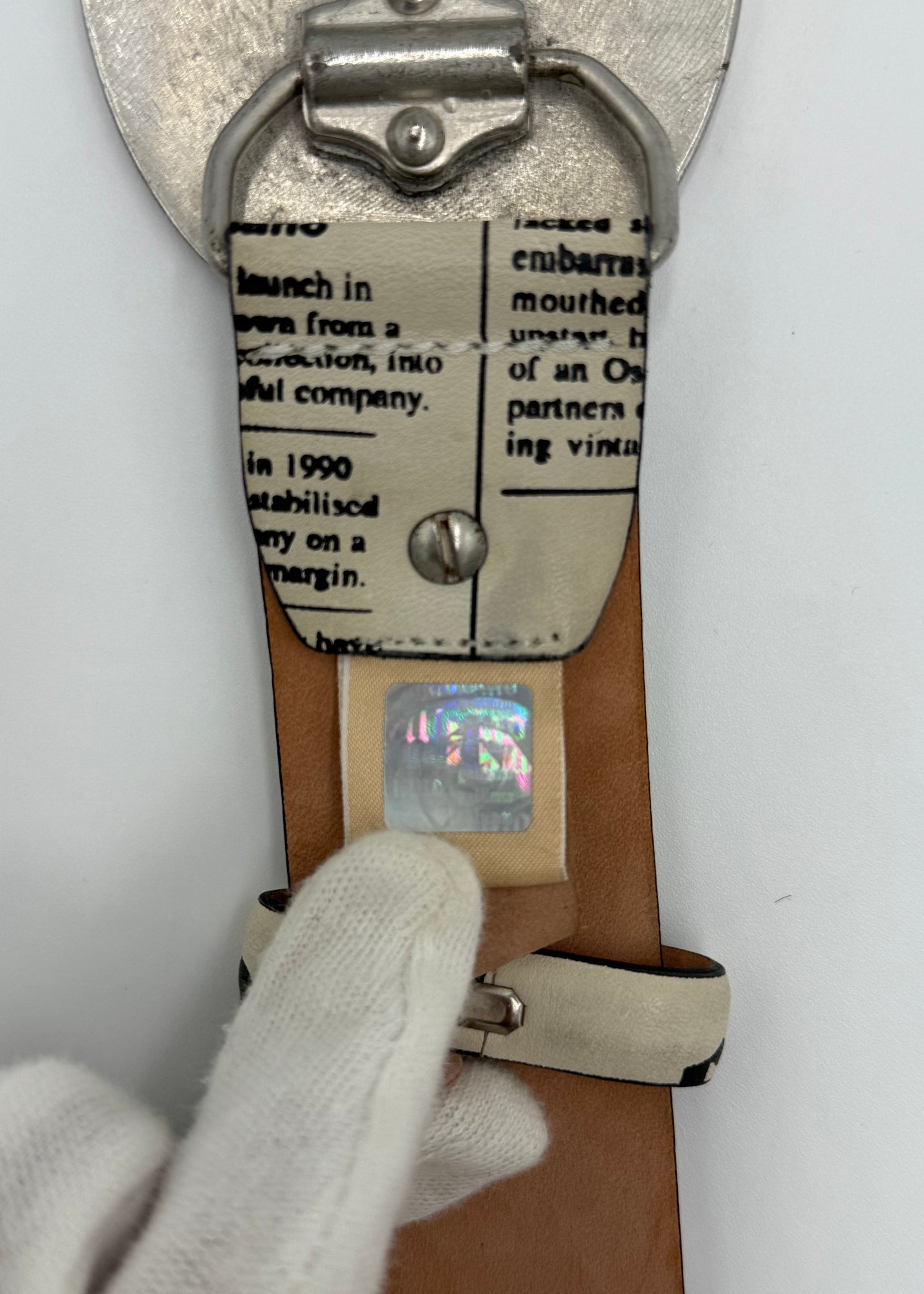 John Galliano Cintura Newspaper Collection Vintage Bianca