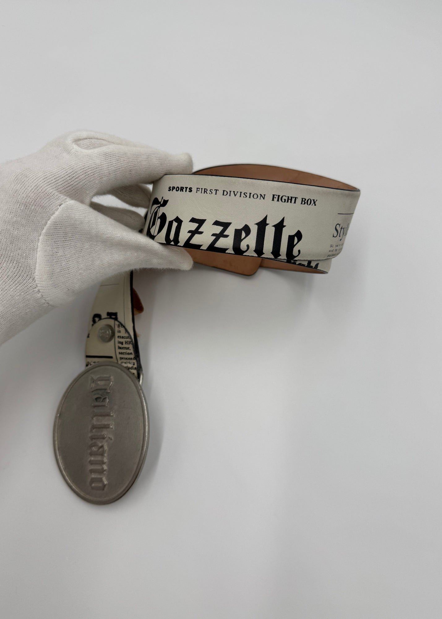 John Galliano Cintura Newspaper Collection Vintage Bianca