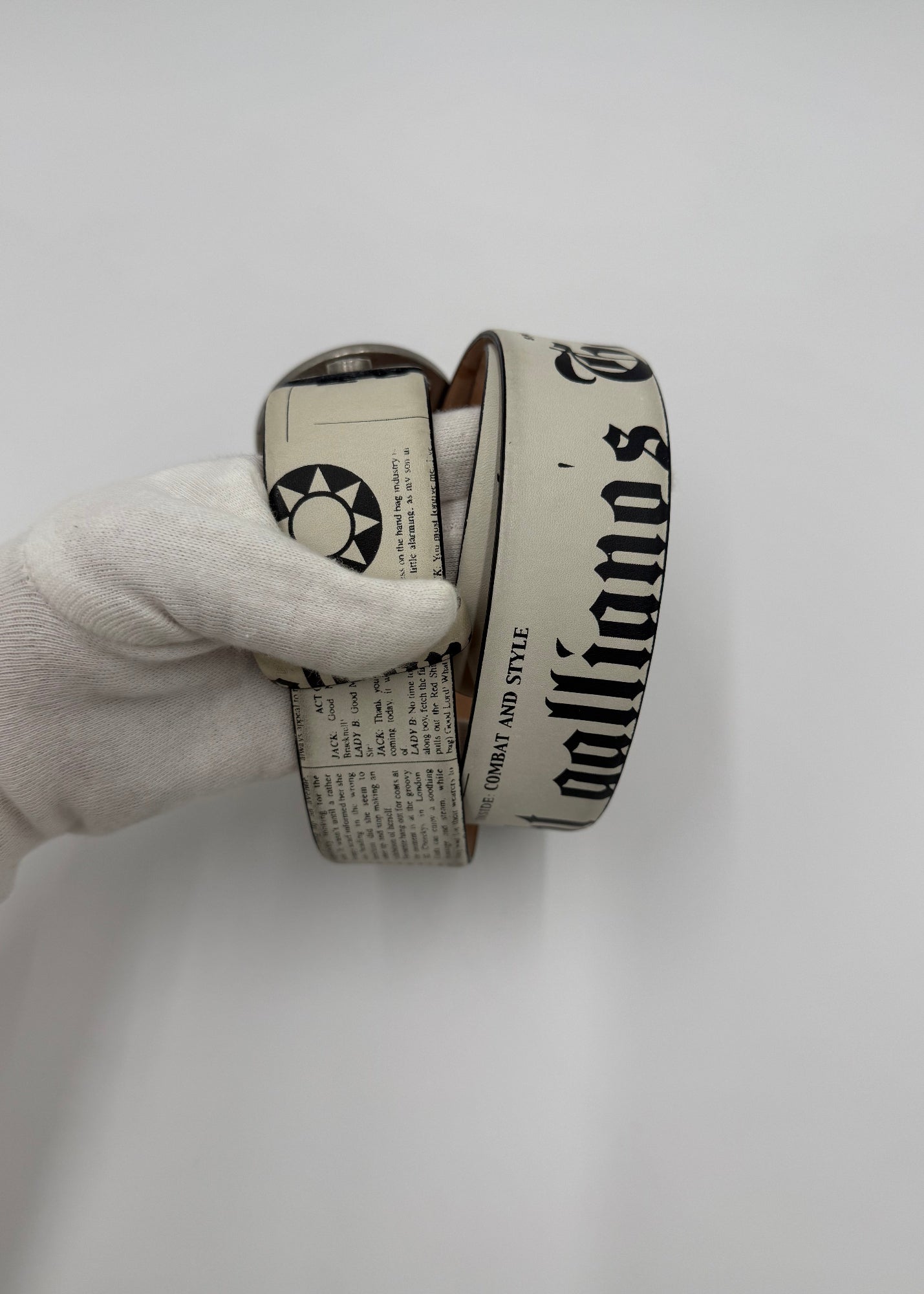 John Galliano Cintura Newspaper Collection Vintage Bianca