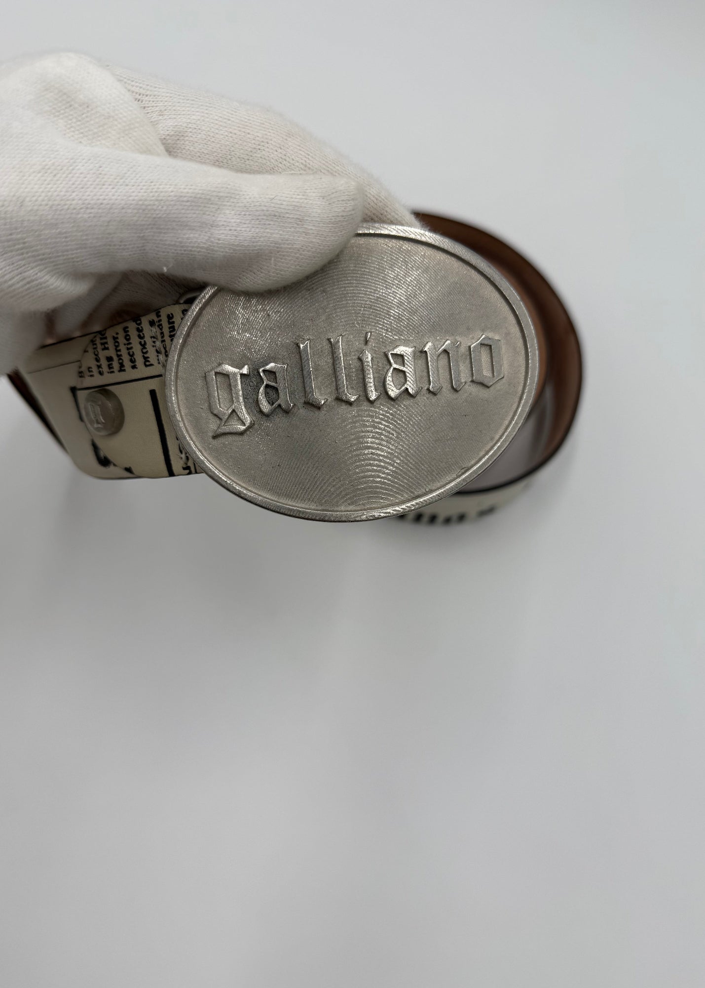 John Galliano Cintura Newspaper Collection Vintage Bianca