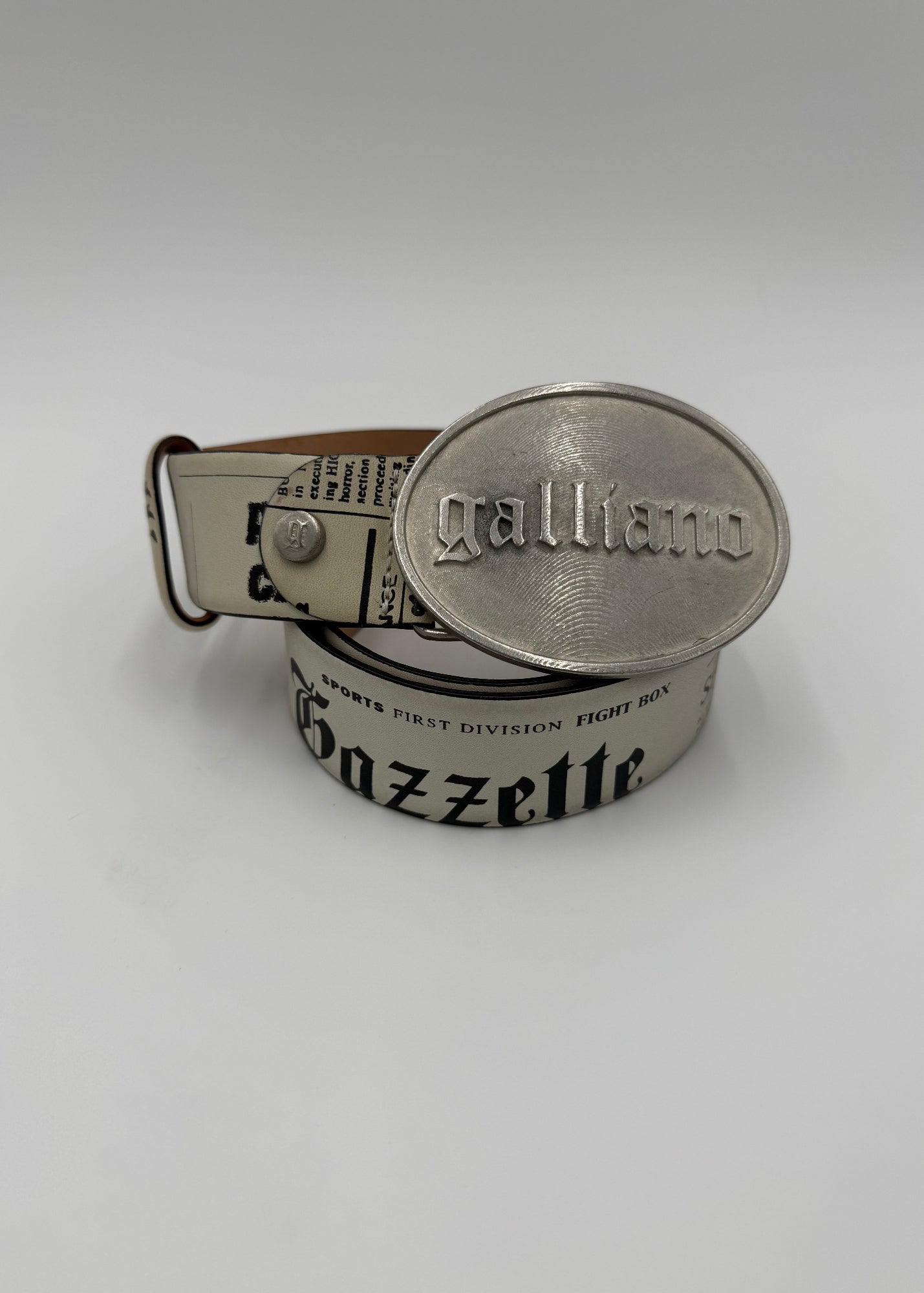 John Galliano Cintura Newspaper Collection Vintage Bianca