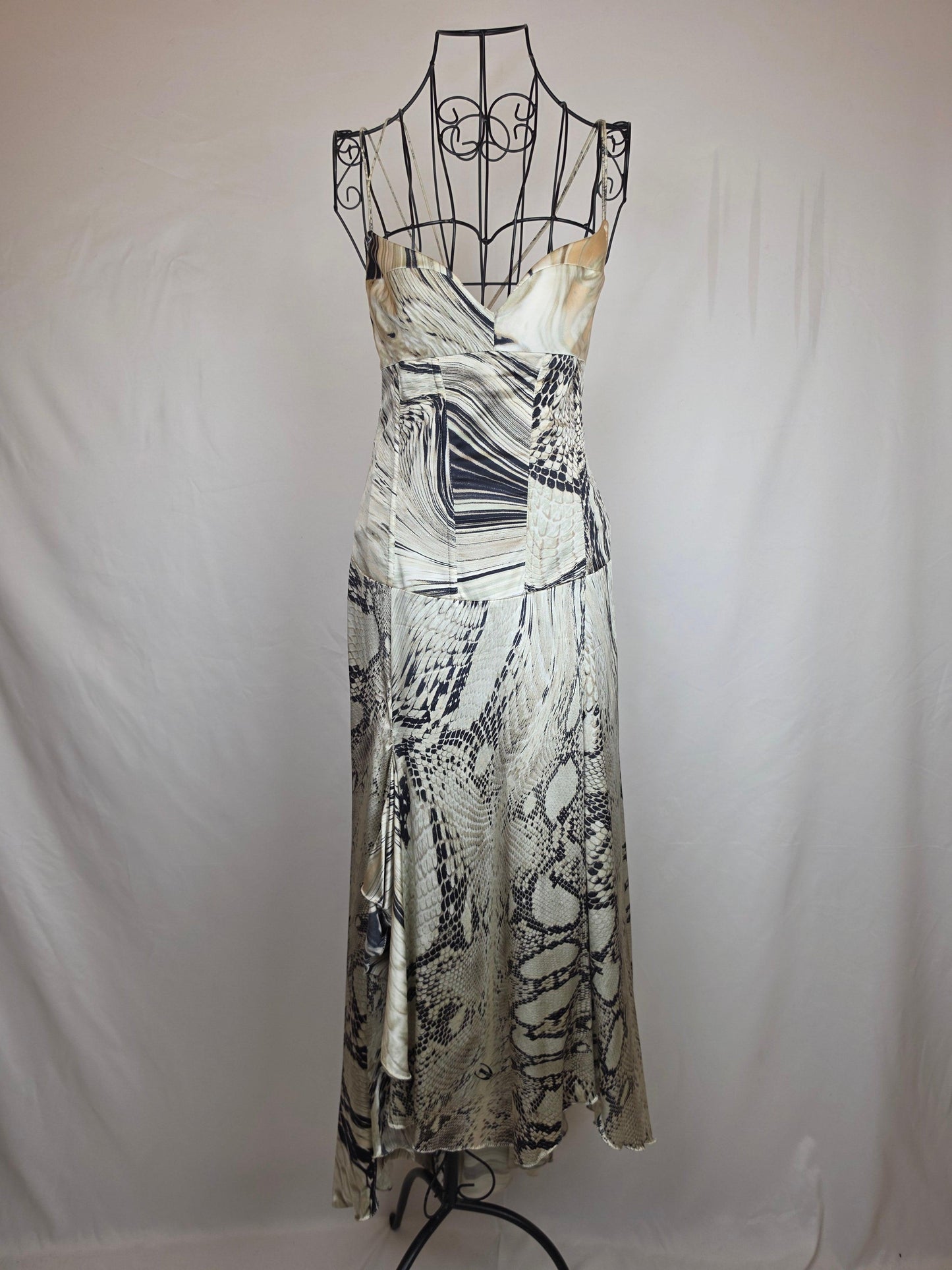 Just Cavalli Abito Lungo Vintage in Misto Seta Animalier - Pally Vintage Closet