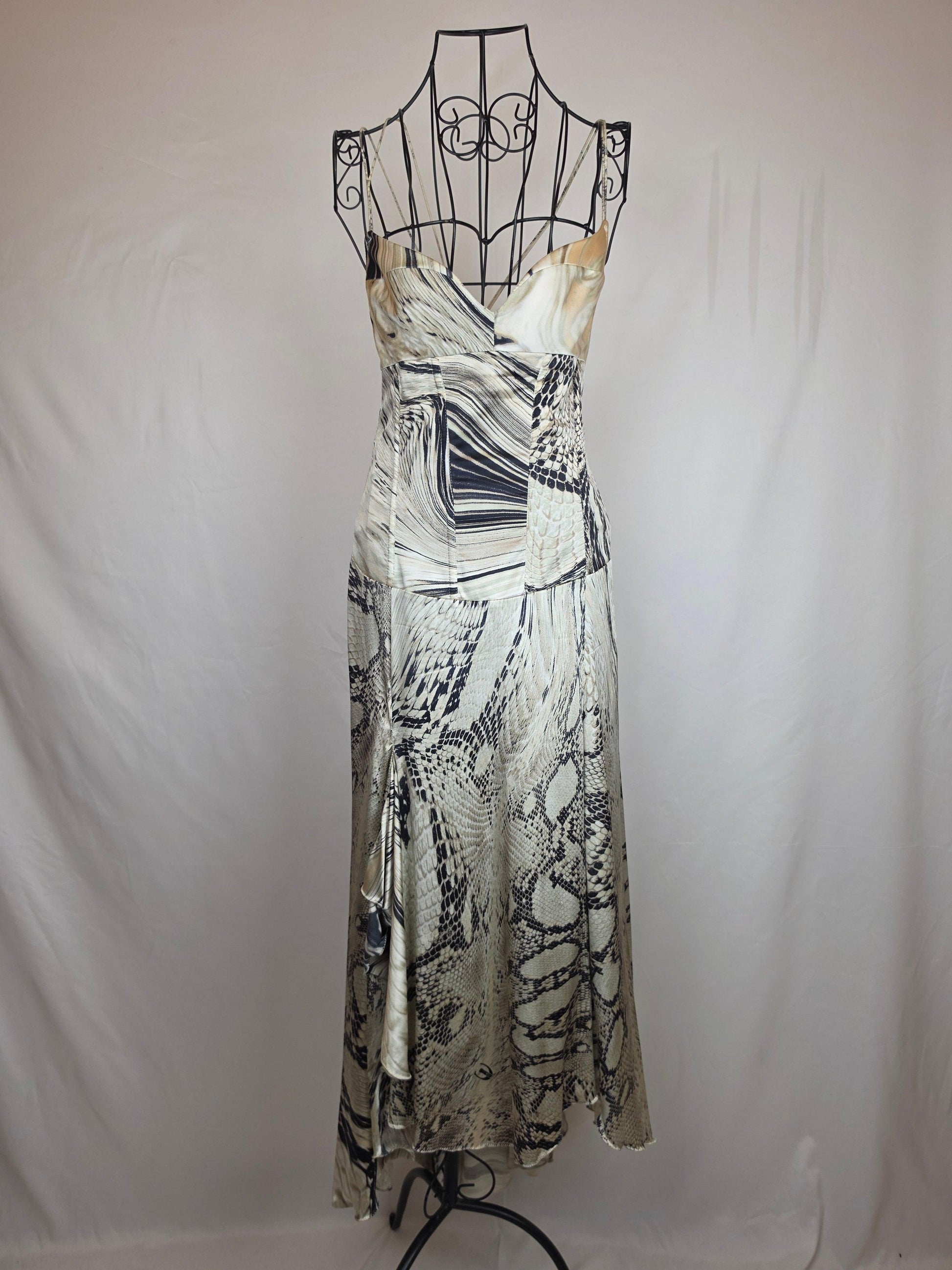 Just Cavalli Abito Lungo Vintage in Misto Seta Animalier - Pally Vintage Closet