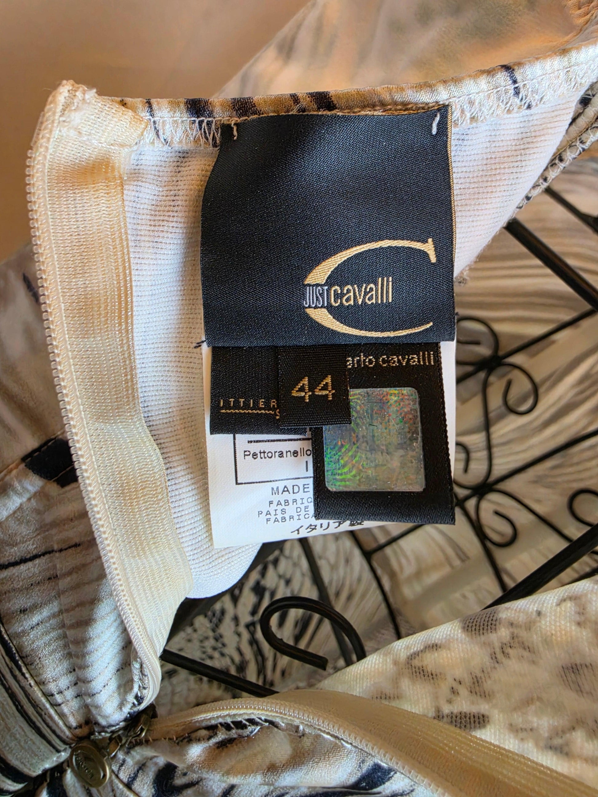 Just Cavalli Abito Lungo Vintage in Misto Seta Animalier - Pally Vintage Closet