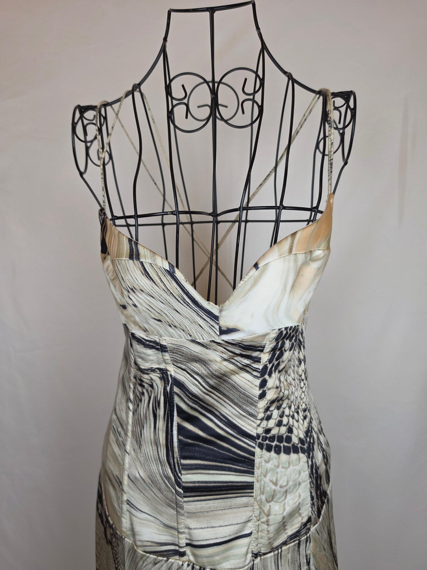 Just Cavalli Abito Lungo Vintage in Misto Seta Animalier - Pally Vintage Closet