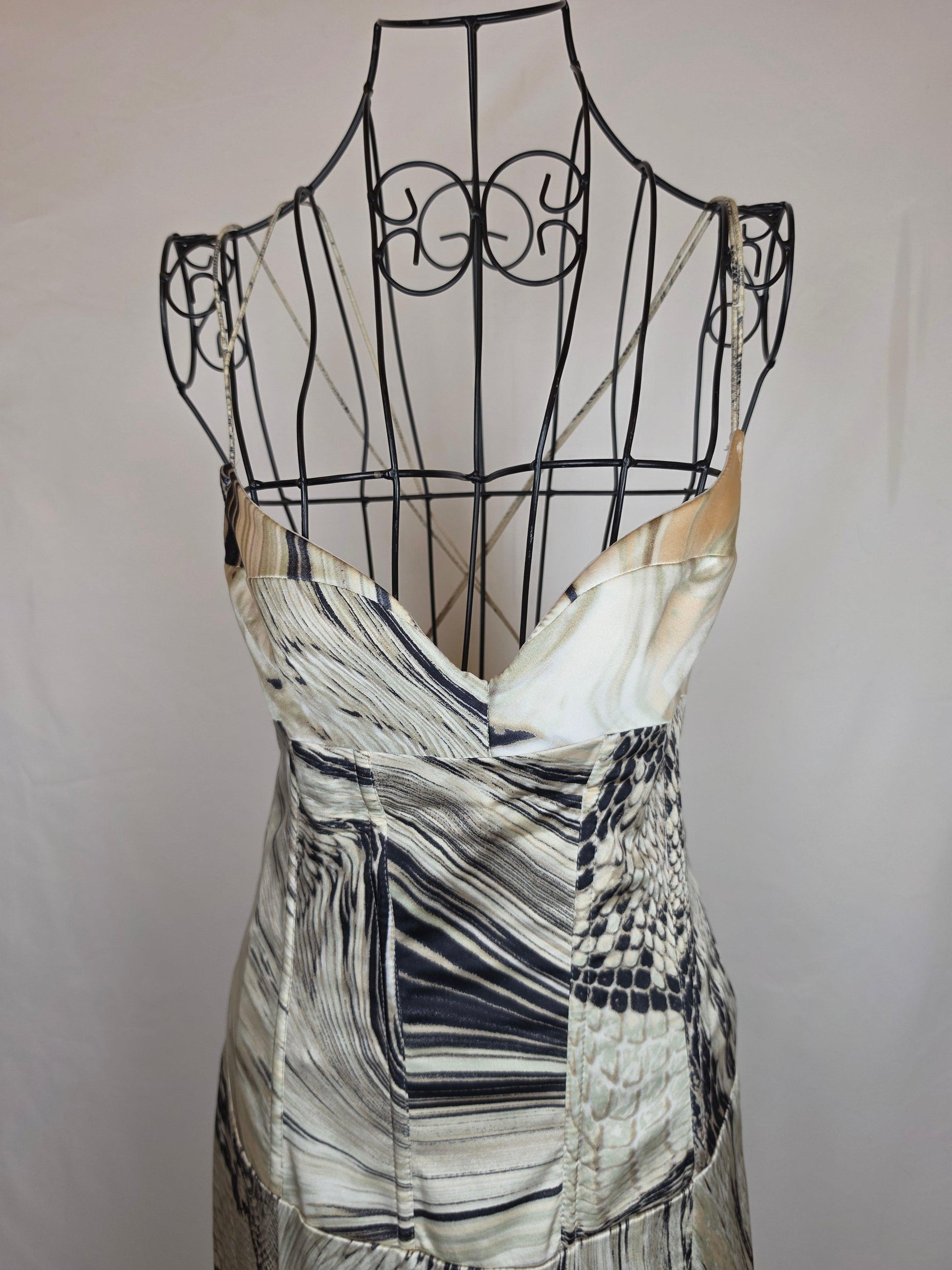 Just Cavalli Abito Lungo Vintage in Misto Seta Animalier - Pally Vintage Closet