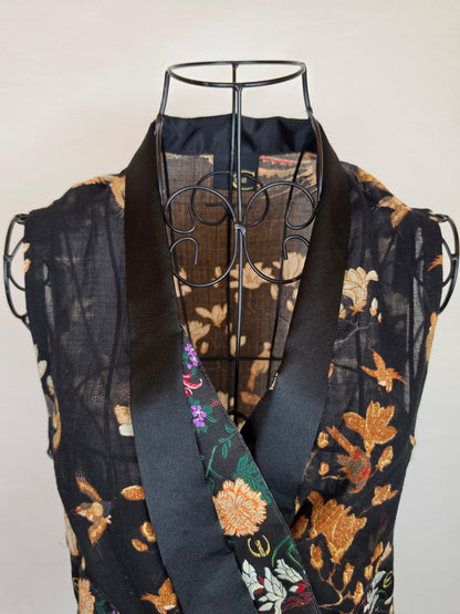 Just Cavalli Blusa Smanicata Vintage Stampa Orientale Nera - Pally Vintage Closet