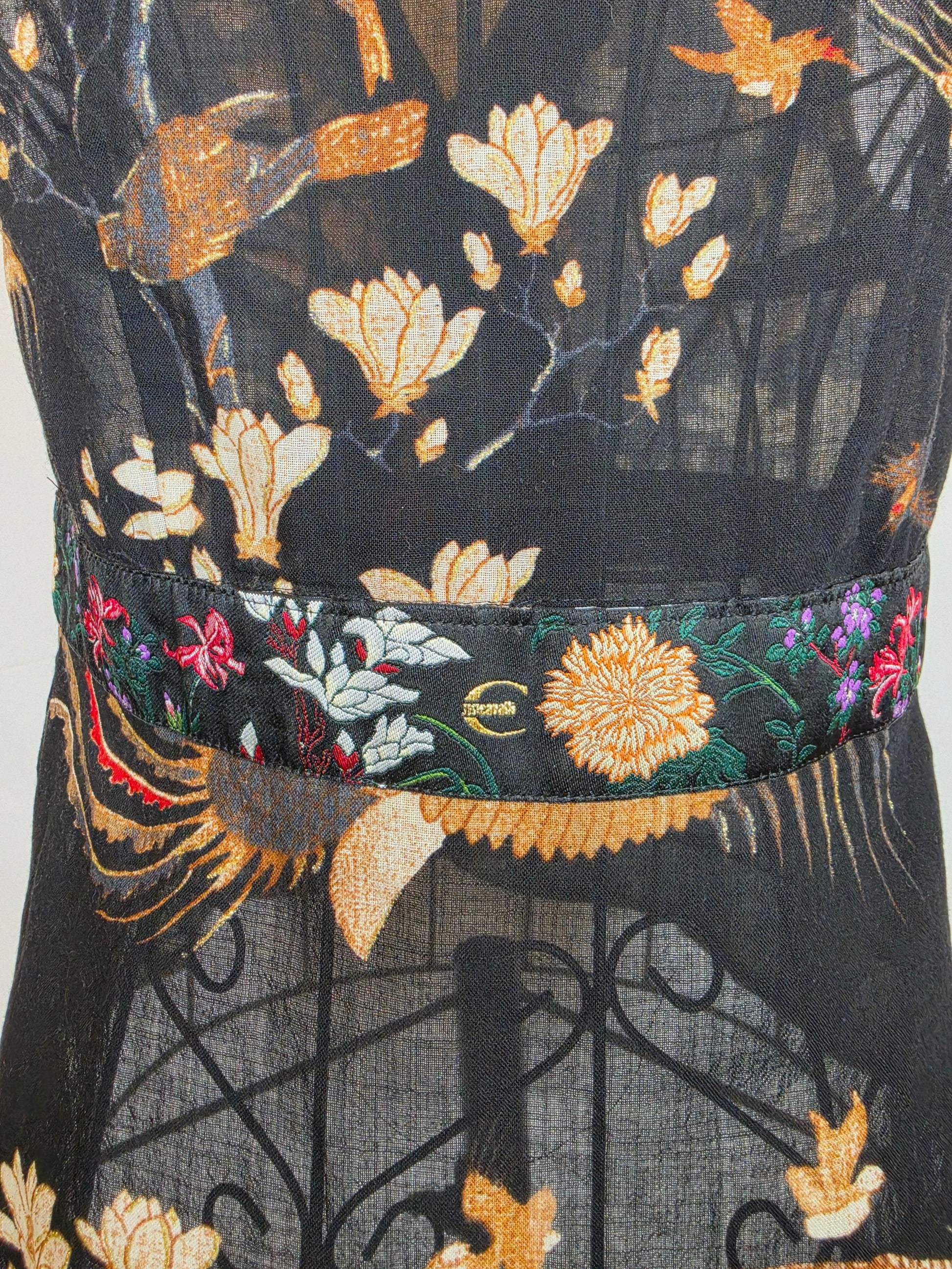 Just Cavalli Blusa Smanicata Vintage Stampa Orientale Nera - Pally Vintage Closet