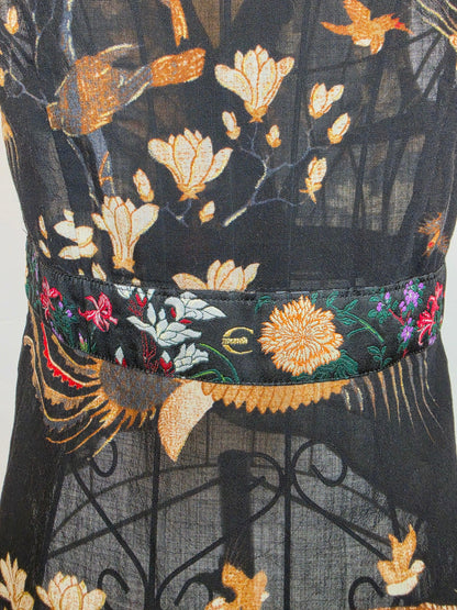Just Cavalli Blusa Smanicata Vintage Stampa Orientale Nera - Pally Vintage Closet