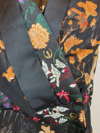Just Cavalli Blusa Smanicata Vintage Stampa Orientale Nera - Pally Vintage Closet
