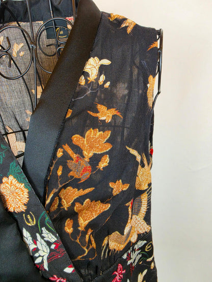 Just Cavalli Blusa Smanicata Vintage Stampa Orientale Nera - Pally Vintage Closet