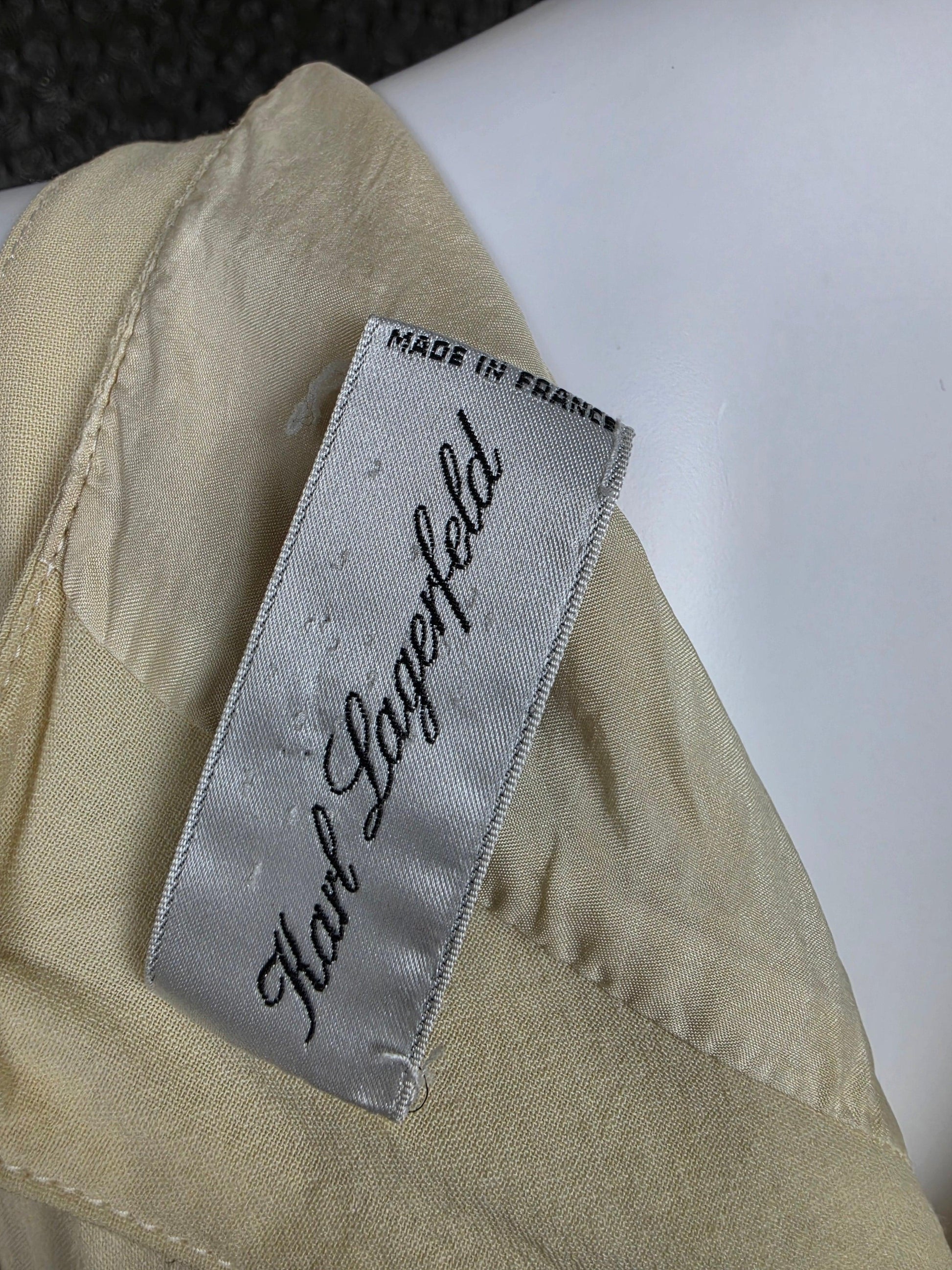 Karl Lagerfeld Abito Vintage in Crepe di Seta Avorio - Pally Vintage Closet