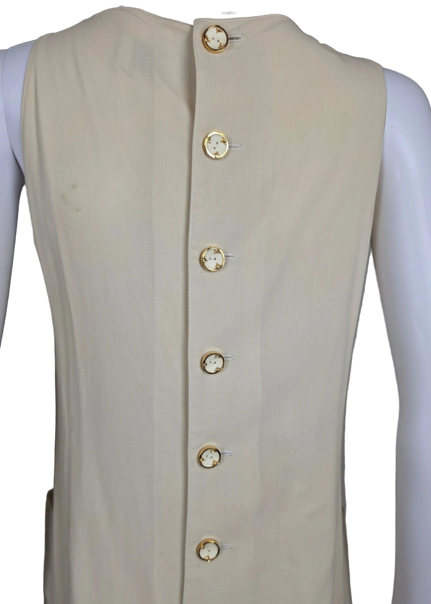 Karl Lagerfeld Abito Vintage in Crepe di Seta Avorio - Pally Vintage Closet