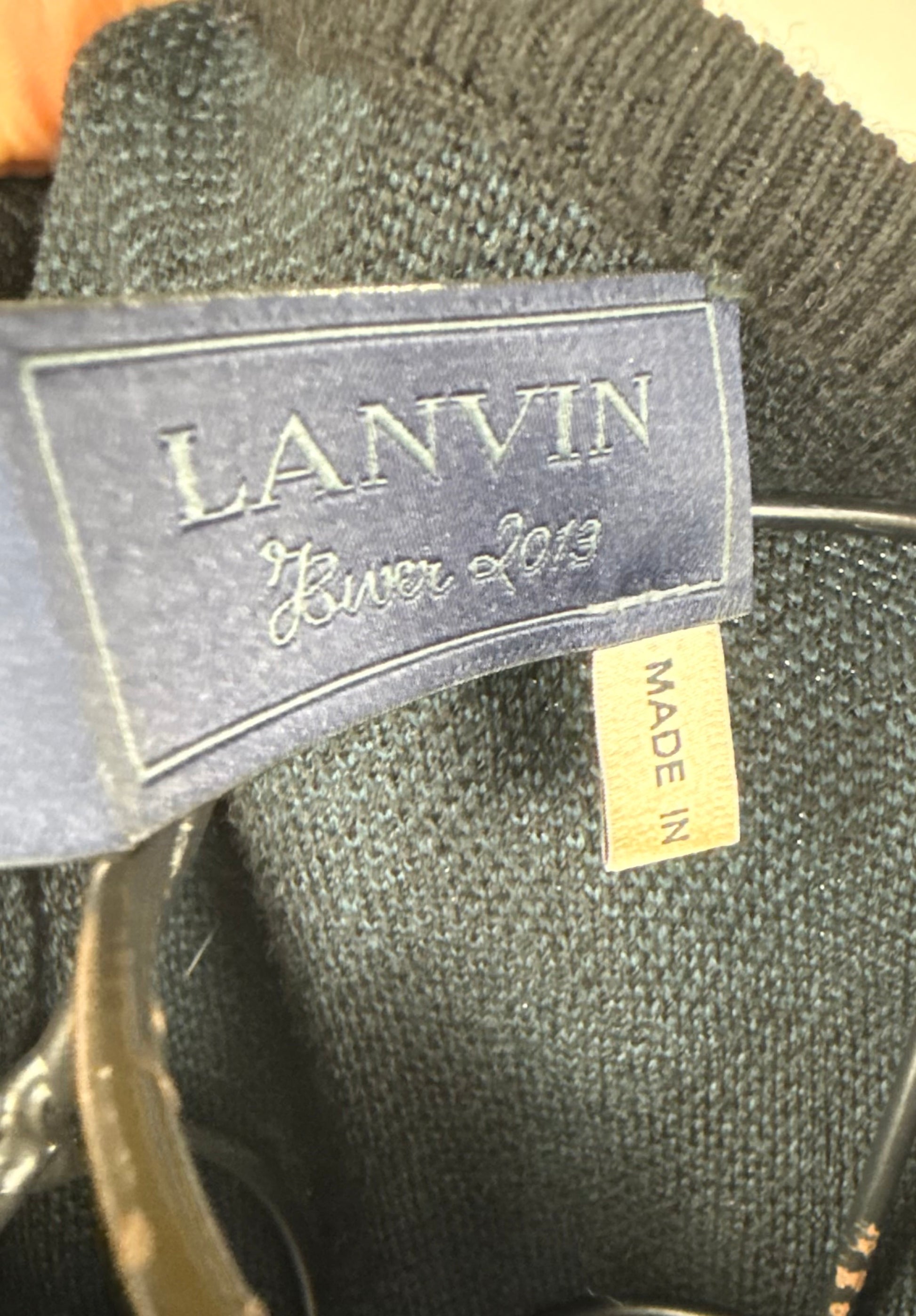 Lanvin Abito in Maglia Jacquard Leopardata Blu Navy - Pally Vintage Closet