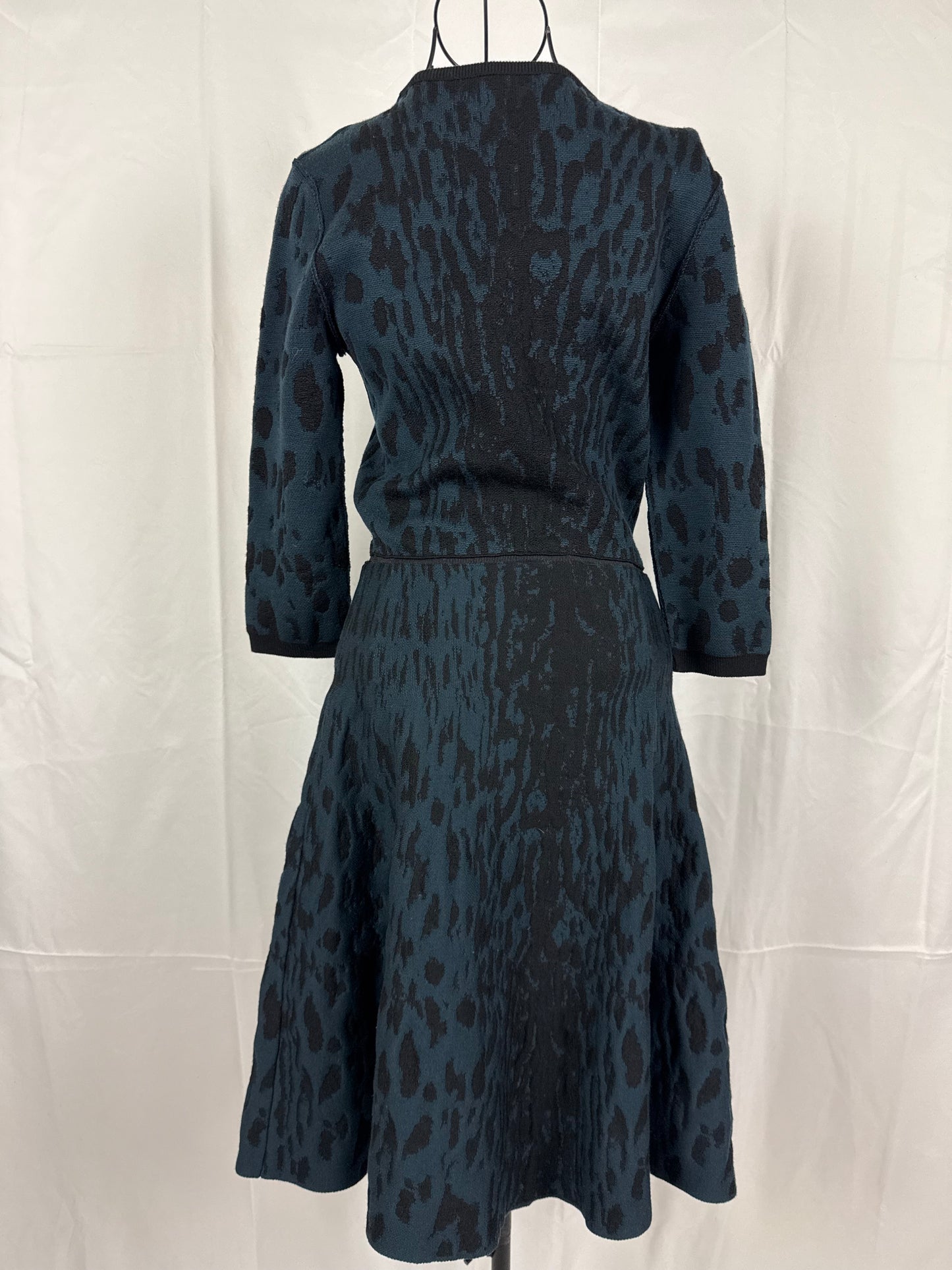 Lanvin Abito in Maglia Jacquard Leopardata Blu Navy - Pally Vintage Closet