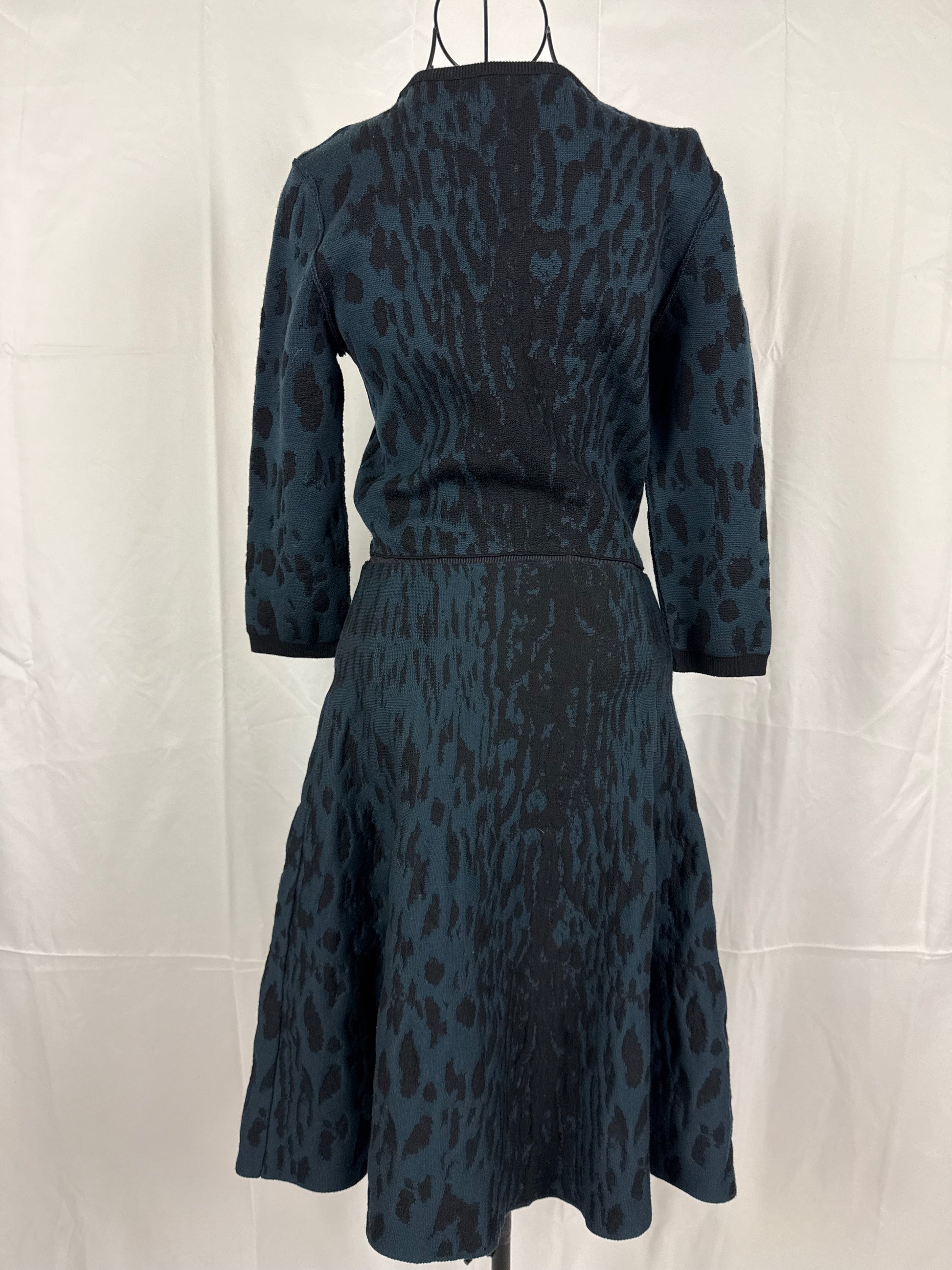 Lanvin Abito in Maglia Jacquard Leopardata Blu Navy - Pally Vintage Closet