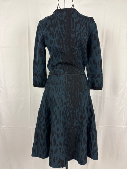 Lanvin Abito in Maglia Jacquard Leopardata Blu Navy - Pally Vintage Closet