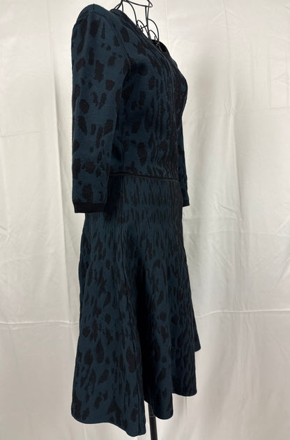 Lanvin Abito in Maglia Jacquard Leopardata Blu Navy - Pally Vintage Closet