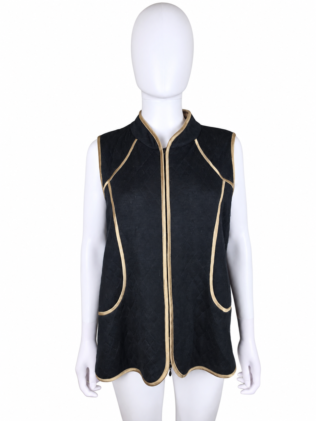 Les Copains Blue Gilet Vintage in Seta e Lana Nero - Pally Vintage Closet