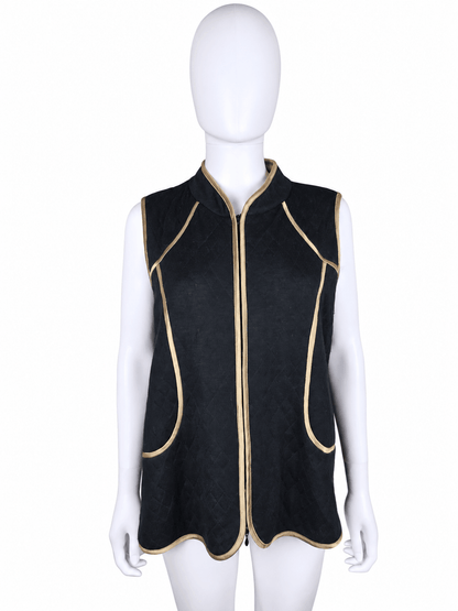 Les Copains Blue Gilet Vintage in Seta e Lana Nero - Pally Vintage Closet