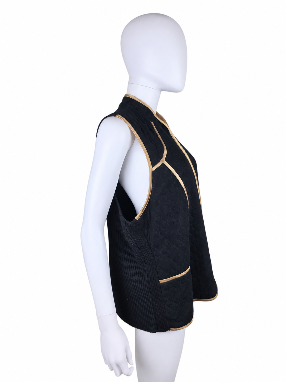 Les Copains Blue Gilet Vintage in Seta e Lana Nero - Pally Vintage Closet